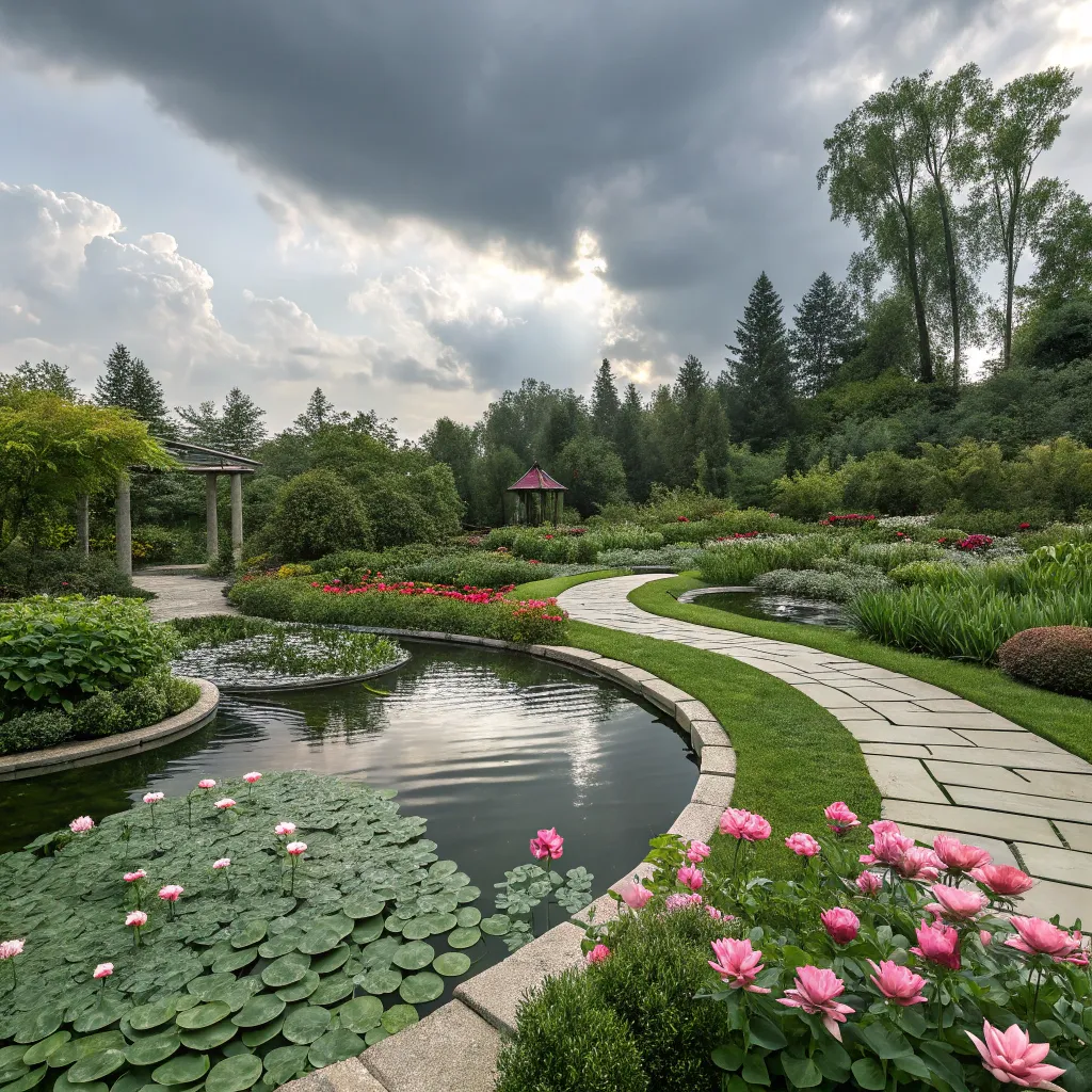 A serene garden design illustration